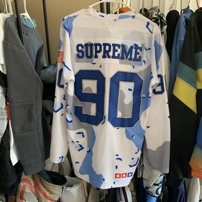 シャツ Supreme 2014ss Hockeyshirts  Desert Camo Supreme Hockey Jersey Blue Desert Camo FW14 Mens Size Medium