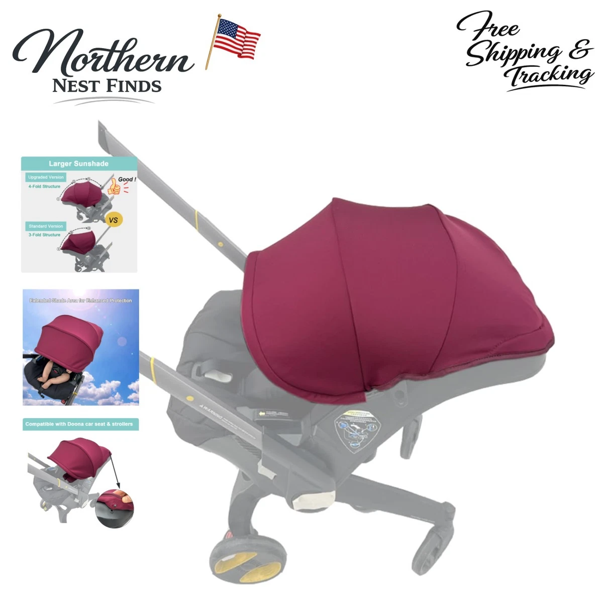 stroller with toddler seat Portable Tandem Stroller & Carrier Seats Moonstone Motion / Standard Seats & Carrier Seats