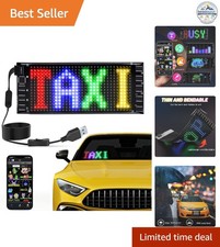 Mini LED Car Sign 6.7"x2.76" Bluetooth Programmable Scrolling Black