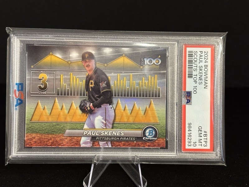 Paul Skenes - 2024 Bowman Chrome Scouts Top 100 #BTP-3 RC Rookie - PSA 10