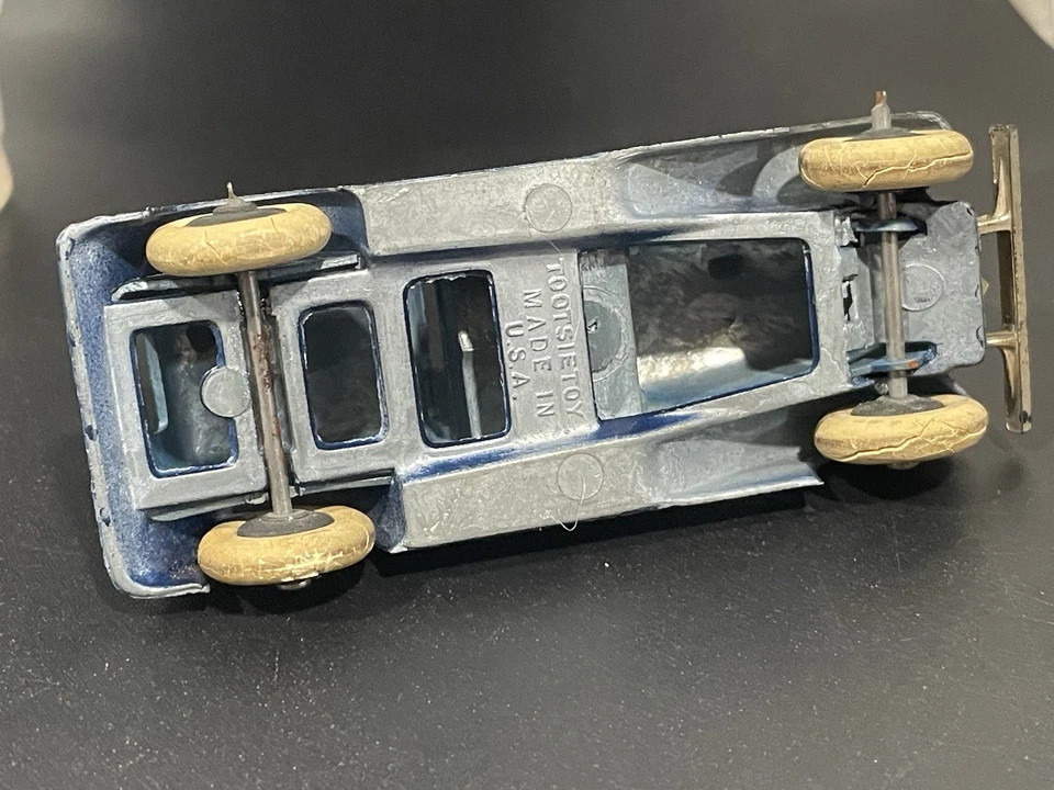 1930's Tootsie Toy 5 Wheel Graham Page Sudan Blue Convertible 0516 Antique - Image 4 of 4