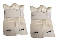 Nike Everyday Plus Crew Socks White Mens XL 12-15 Dri-FIT 6 Pairs New 2 PACK