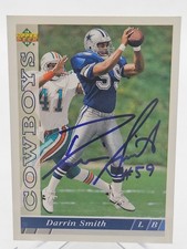 Darrin Smith Rookie Card 1993 Upper Deck #483 Cowboys RC Signed Autographed Card. rookie card picture