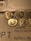 1969 d kennedy half dollars - 7 coins 40% silver ( 1.03544 oz silver ) — photo 2