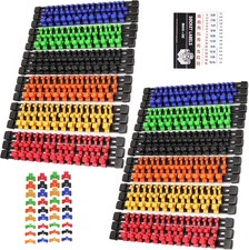 SWANLAKE 36-Piece Socket Organizer, 1/4-Inch X 192 Clips, 3/8-Inch X 180 Clips, 