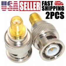 2PCS RF Coaxial Adapter Cable Connector BNC Male Plug to SMA Female Jack