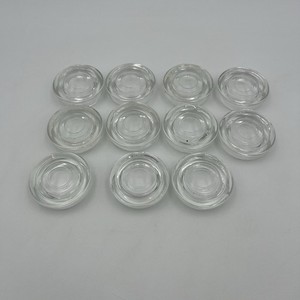 Vintage ASSORTED 11 GLASS CASTER CUPS FOR FURNITURE used 2 Have Chips See Pics
