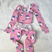 Sanrio Hello Kitty and Friends Pink 2T Pajama Set Long Sleeve Rainbow