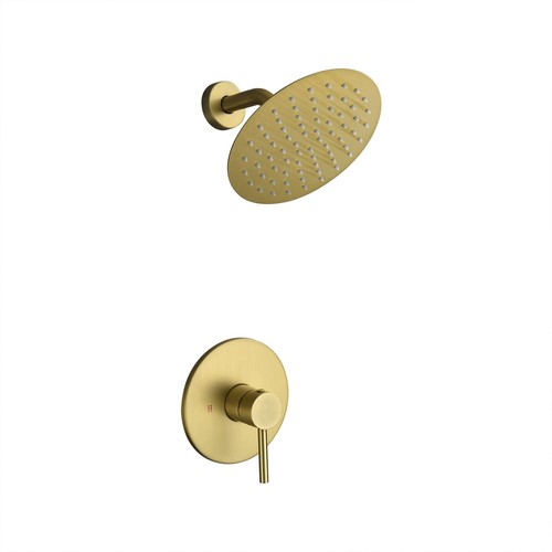 Complete Shower System With Rough-in Valve Gold