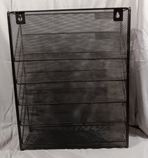 5 Pocket Black Mesh Hanging Wall File Organizer Wall Mount Mail Document Folder