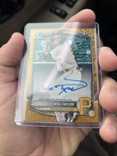 2025 Topps Chrome Pittsburgh Pirates Will Taylor 48/50 Autograph Yellow