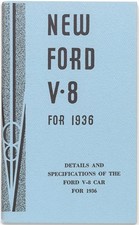 1936 Ford V8 Car Details And Service Specifications Manual Includes Dimensions