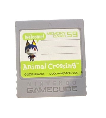 Nintendo Memory Card 59 Gray 59 Blocks for GameCube Animal Crossing 2002 Tested