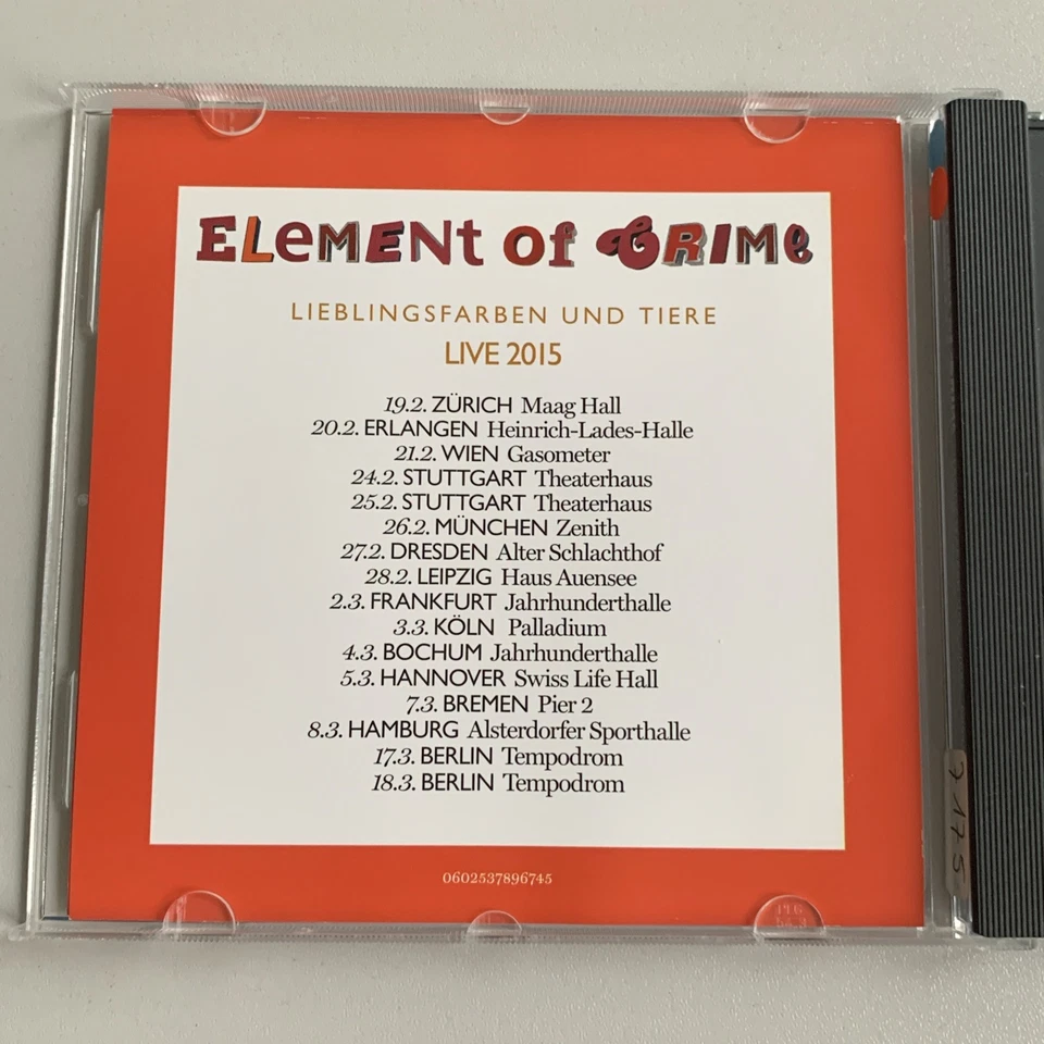 CD Element of Crime - Lieblingsfarben und Tiere - 10 Songs - 2014 - Bild 4 von 4