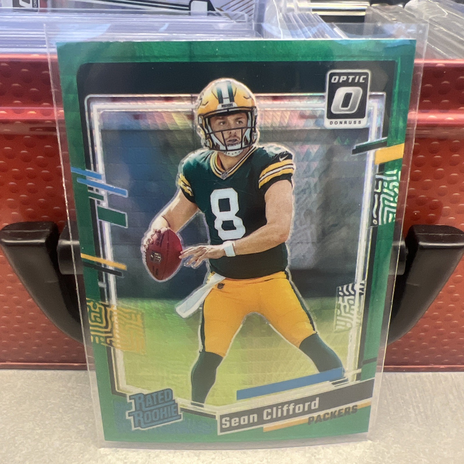 2023 Panini Donruss Optic-Rated Rookie Sean Clifford #242 Green Hyper Prizm RC