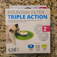 Catit 2.0 Triple Action Flower Fountain Replacement Water Softening Filter 43745