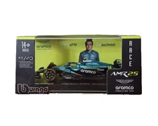 2025 F1 Fernando Alonso Aston Martin Racing AMR25 Diecast Car Driver Case Model