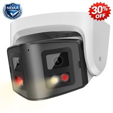 VIKYLIN 4k 8MP Panoramic Dual Lens Full Color IR IP Camera 2Way Audio POE NDAA
