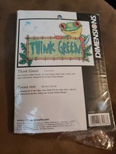 Dimensions Counted Cross Stitch Kit  65098 Think Green Opened
