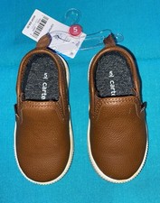 Carter's Toddler Boys Ricky Slip-on Brown Faux Leather Shoes/Sneakers Size 5