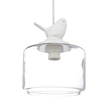 Lampe de plafond luminaire lampe à suspension abat-jour verre oiseau design
