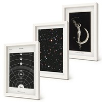 Poster Set Im Rahmen FüR Zuhause Nachtdarstellung Des Sonnensystems Weiß Rahmen