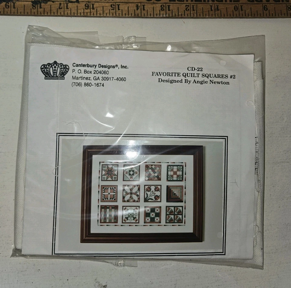 复古全新 Canterbury Designs CD-22 最喜欢的被子方形 #2 十字绣套件 — 第 3/3 张图片