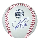 Ozzie Albies Signed 2021 World Series Baseball Beckett BAS Witnessed Auto Braves