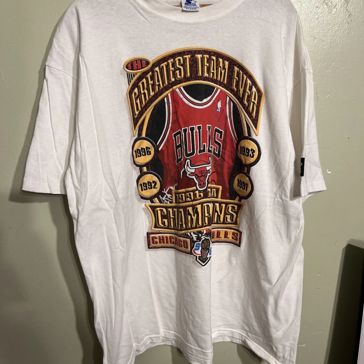 Vintage Chicago Bulls T shirt XL 1996 NBA Finals STARTER Single Stitched  Rare