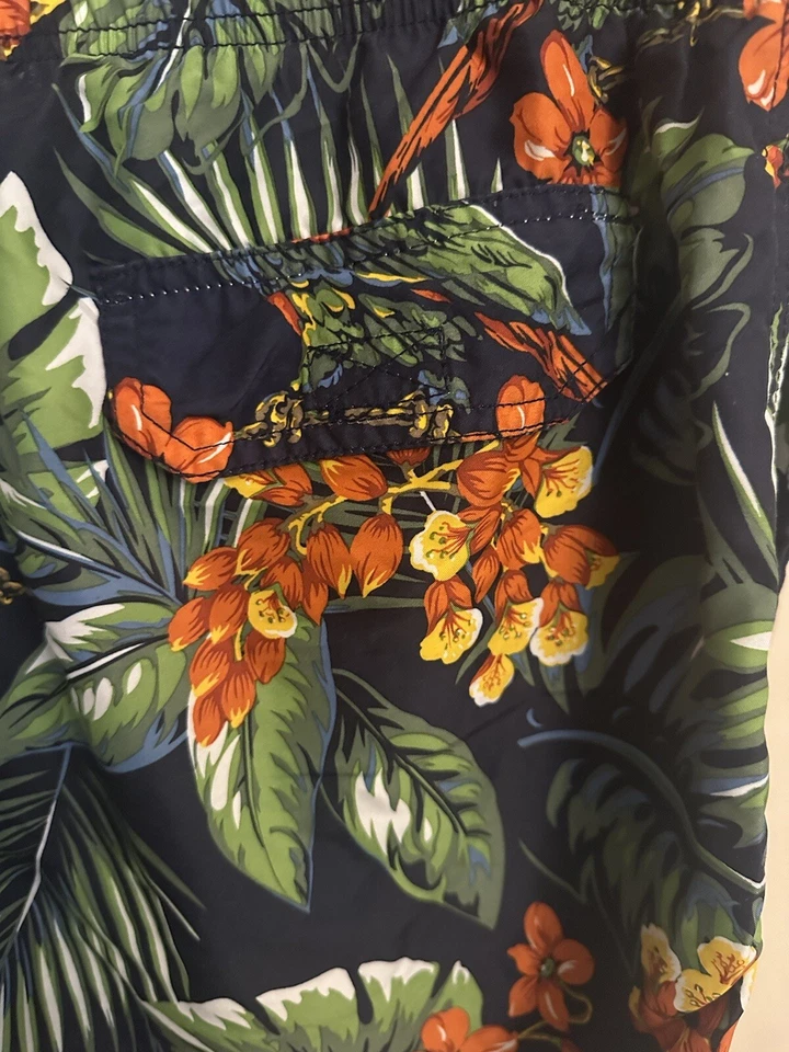 Trader Bay Shorts Mens Size Medium Navy Blue Hawaiian Tropical Swimming Beach - Image 3 of 4