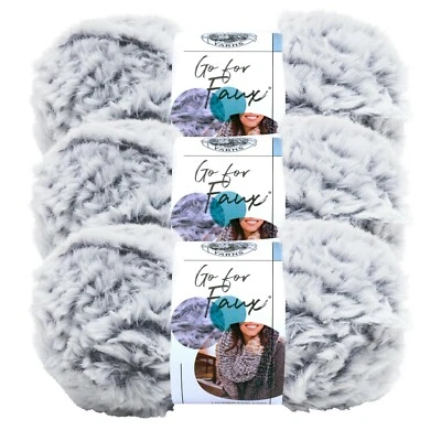 (3 Pack) Lion Brand Yarn 322-204BH Go for Faux Bulky Yarn, Chinchilla