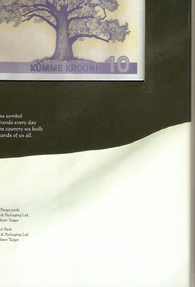 ESTONIA 10 KROONI 2008 EURO UNC COMMEMORATIVE NOTE + 1 KROON COIN + FOLDER MONEY - Image 2 of 3