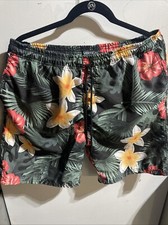 Vertical Sport Swim Trunks Men s Size L Hawaiian Floral W/pocket