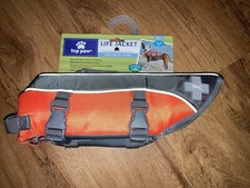NWT Life Jacket Dogs 15-30 Pounds SMALL Orange Neoprene Reflective Top Paw
