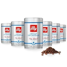 illy Decaf Whole Bean Coffee 6 Pack (250g Each) - Premium Italian Coffee, Fresh