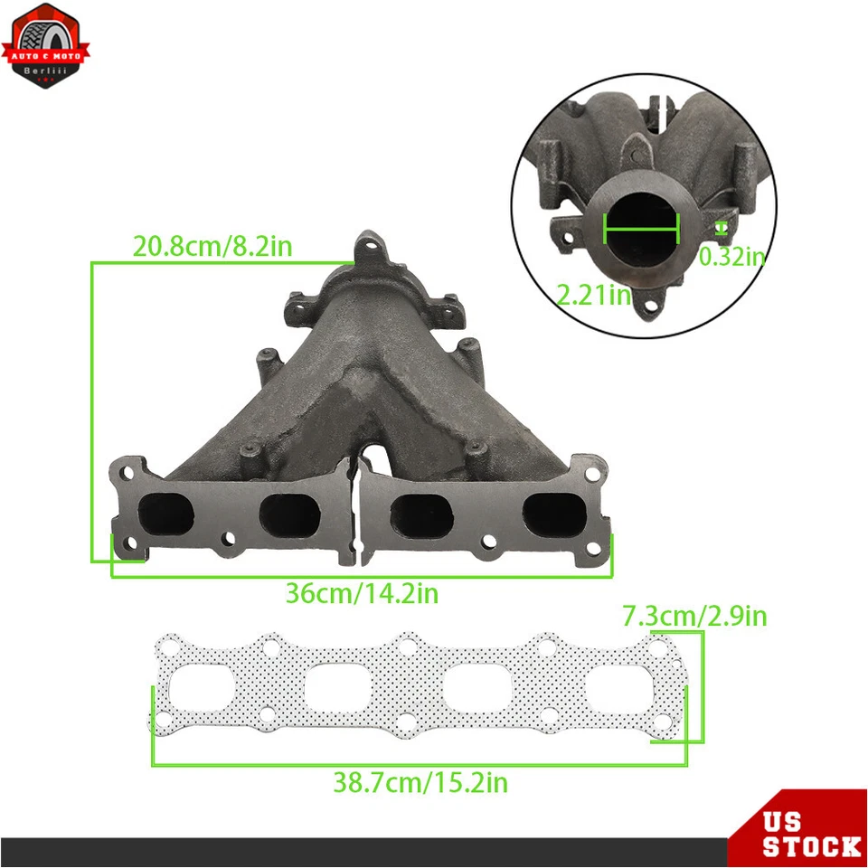 Colector de escape con junta para Dodge Caliber Journey Chrysler 200 Sebring Jeep Foto 3 de 4