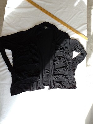 Women's Cardigan Elogy Size XL Frill Detail Black 26880