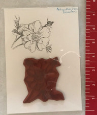 Hero Arts rubber cling stamp antique rose stem lightly used
