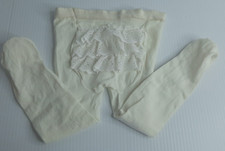 Vintage Unbranded 0-3 mo. Infants Stockings Tights with Ruffle Bottom Ivory Doll