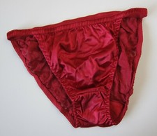 NWOT Maidenform VINTAGE 90s Seduction Satin Lace String Bikini Panties SZ SMALL