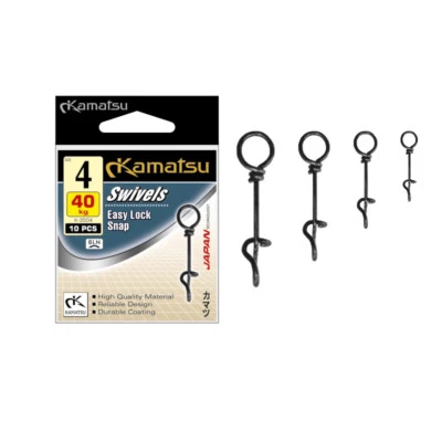 KAMATSU K-3504 EASY-LOCK SNAP SPEZIAL EINHÄNGECLIP FÜR SPINNER, BLINKER, WOBBLER