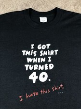 Vintage Single Stitch 40th Birthday Novelty Funny T-Shirt Size Large