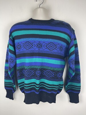 VINTAGE MEISTER MENS CREWNECK FAIR ISLE SWEATER Sz L