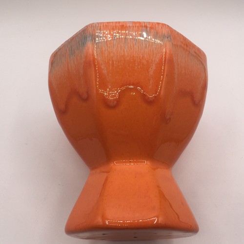Vtg MCM McCoy Harmony Line Orange W Hand painted Drip Glaze Vase Or Planter 1961 - Picture 7 of 8