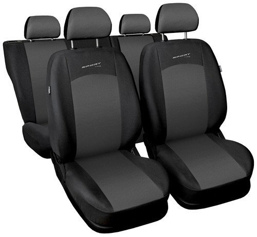 Seat covers fit Volkswagen Polo Mk3 Mk4 Mk5 Mk6 FULL SET black / grey sport line