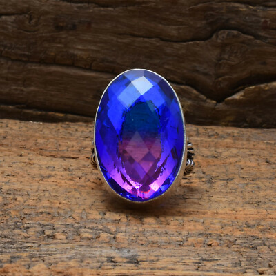 Pleasing Multi Tourmaline Gemstone 925 Sterling Silver Handmade Ring All Size