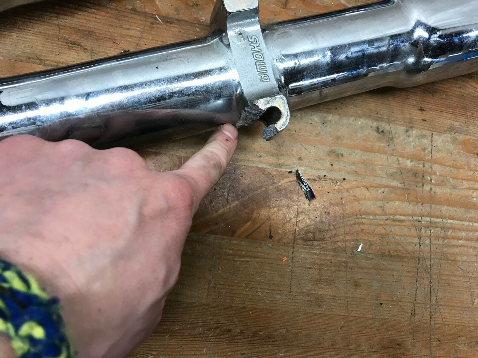 0710 Chrome Harley Fork Legs tubes & Sliders Heritage Fatboy Used