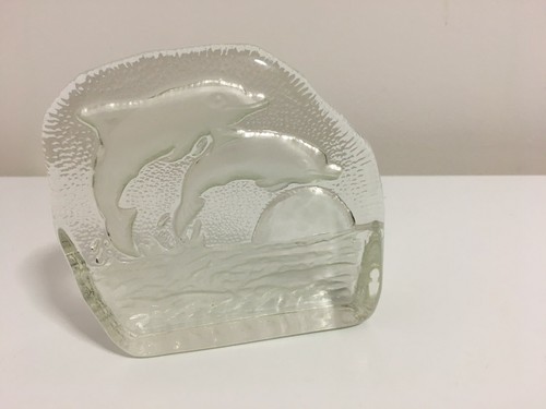 DOLPHIN GLASS PAPERWEIGHT ART GLASS