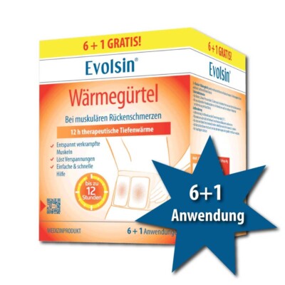 Evolsin  Wärmegürtel - 12h therapeutische Tiefenwärme bei Rückenschmerzen 14Stk