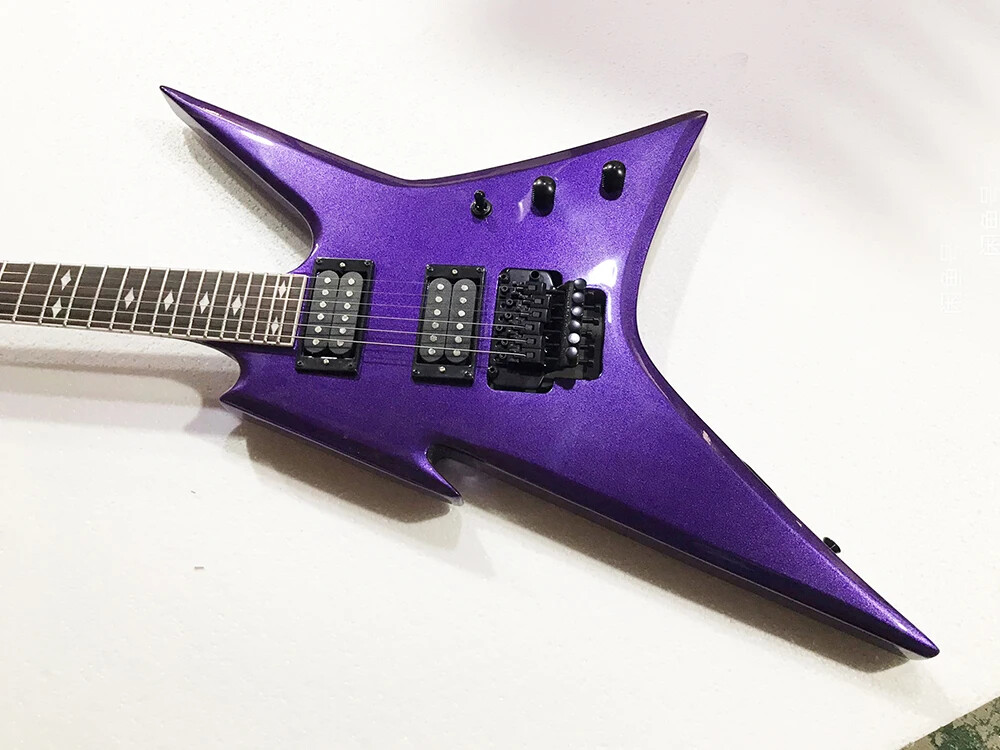 6 Strings Purple Electric Guitar with Humubuckers Pickups,Rosewood
